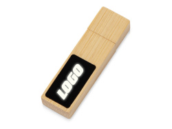 USB 2.0- флешка на 32 Гб c подсветкой логотипа «Bamboo LED», Размер 32Gb, Цвет натуральный