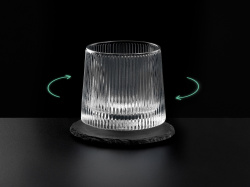 Вращающийся бокал для виски на сланцевом костере «Ventura», Цвет прозрачный