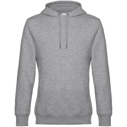 Толстовка с капюшоном унисекс King, серый меланж, XS–4XL