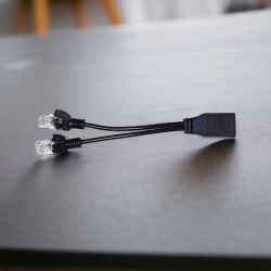 Адаптер H158 сплиттер RJ45 (1 порт вход, 2 порта выхода), черный / Компактный и надежный разветвитель для сетевого подключения