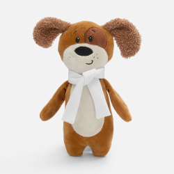 Мягкая игрушка Beastie Toys, собачка с белым шарфом, 27,5х9,5 см