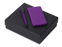 Подарочный набор «COLOR IT» c ручкой и повербанком, Размер 5000 mAh, Цвет фиолетовый