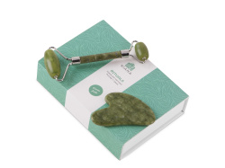 Подарочный набор роллер и гуаша из нефрита «Rituals», Цвет зеленый