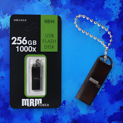 USB-накопитель MRM MB46, металлический, 256 ГБ, 10 Мб/с, USB 2.0/3.0, черный / Максимальная вместительность в прочном корпусе