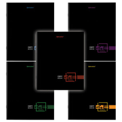 Тетрадь А5 48 л. BRAUBERG скоба, линия, обложка картон, "Dark" (микс в спайке), 404383