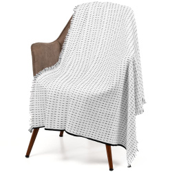 Плед Fringy, белый с черным, 110х170 см