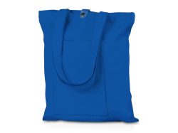 Cумка «Clip» из хлопка 340 г/м2 с застежкой из экокожи, Цвет синий