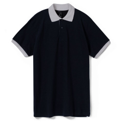 Рубашка поло Prince 190, черная с серым, XS–XXL