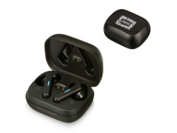 Беспроводные наушники с шумоподавлением ENC и подсветкой лого «Lites», Цвет черный