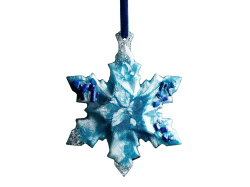 Елочная игрушка Снежинка, Цвет Содалит (голубой)