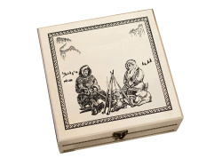 Подарочный набор c чаем «Сокровища Севера» в деревянной шкатулке без лого, Размер Без лого, Цвет натуральный