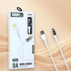Кабель USB MRM MR92i USB-Lightning, длина 1000мм, ток 3А, белый / Ускоренная зарядка и элегантный стиль для вашего устройства