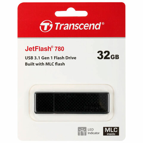 Флеш-диск 32 GB TRANSCEND JetFlash 780, USB 3.1, черный, TS32GJF780