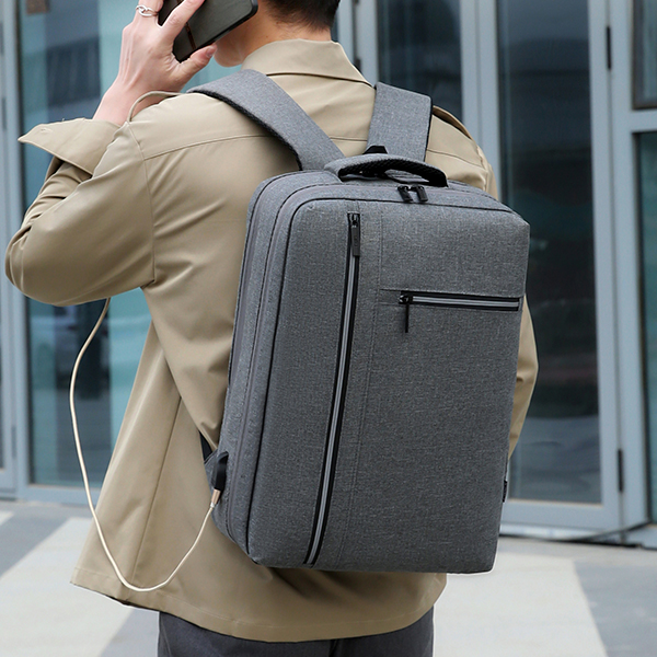 Рюкзак для ноутбука 15.6"  Businescase MBP-1059, темно-серый / USB-провод, ремень для переноски на чемодане, кармашек для карточек на ремне, эргономичные ремни и спинка