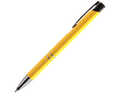 Ручка металлическая шариковая FAMILY MELAN, soft touch, Цвет желтый