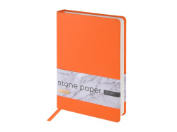 Ежедневник с каменной бумагой недатированный А5 «Carrara», Цвет оранжевый