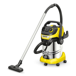 Пылесос хозяйственный KARCHER WD 6 PS, мусоросборник 30 л, мощность 1300 Вт, желтый, 1.628-360.0