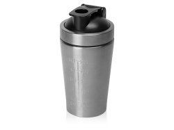 Спортивный шейкер из нержавеющей стали «Top Up», Цвет серебристый, черный