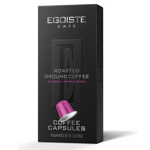 Кофе в капсулах EGOISTE "ETHIOPIA" для кофемашин Nespresso, 10 порций, арабика 100%, ФРАНЦИЯ, EG05012003