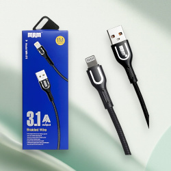 Кабель USB MRM MR31i USB-Lightning, длина 1000мм, ток 3.1А, черный / Премиум-дизайн и высокая производительность