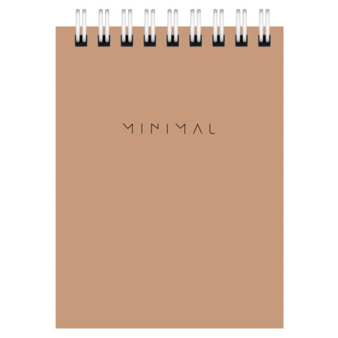 Блокнот МАЛЫЙ ФОРМАТ А7, 75х105 мм, 40 л., гребень, картон, клетка, BRAUBERG "Minimal Classic", 116430