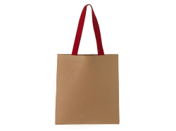 Сумка-шоппер «Papyrus» из моющейся крафт-бумаги, Цвет натуральный/красный
