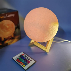 Лампа – ночник Moon Lamp Humidifier с пультом управления / Луна объемная