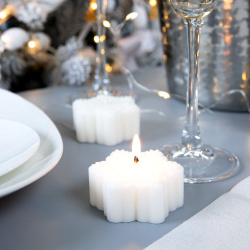 Свеча Snowlight 1, белая, 6 см, 5,7х5,7х2,5 см