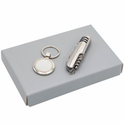 Подарочный набор БАЗИС, серебристый
