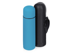 Термос «Ямал Soft Touch» с чехлом, Цвет голубой матовый