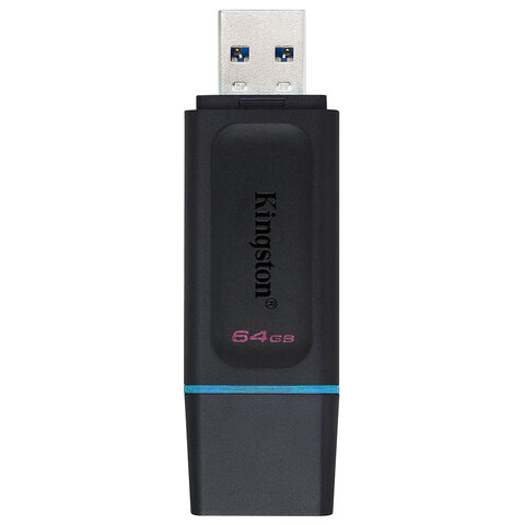 Флеш-диск 64GB KINGSTON DataTraveler Exodia, разъем USB 3.2, черный/бирюзовый, DTX/64GB