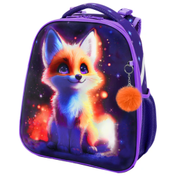 Ранец BRAUBERG UP, 2 отделения, с брелоком, "Bright fox", 36х28х15 см, 274665