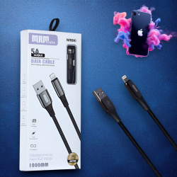 Кабель USB MRM MR84i USB-Lightning, длина 1000мм, ток 5А, черный / Быстрая зарядка и надежная передача данных