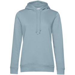 Толстовка с капюшоном женская BNC Inspire (Organic), серо-голубая, XS–XXL