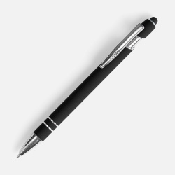 Ручка шариковая Pointer Soft Touch со стилусом, черная, 14,3х1 см