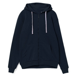 Толстовка на молнии с капюшоном Unit Siverga Heavy, темно-синяя, XS–5XL