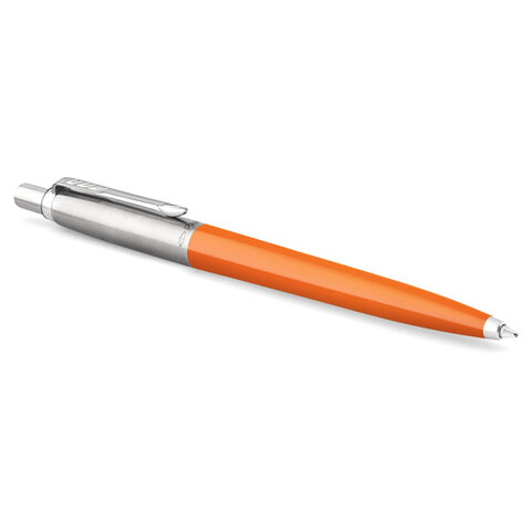 Ручка шариковая PARKER "Jotter Orig Orange", корпус оранжевый, детали хром, блистер, синяя, 2076054