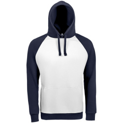Толстовка унисекс Seattle, белая с темно-синим, XS–3XL