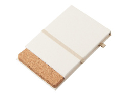 Блокнот А6 «Milky S» с подставкой из пробки, Цвет молочно-белый