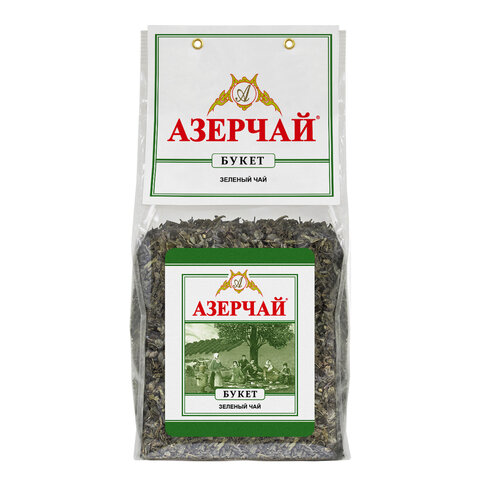 Чай листовой АЗЕРЧАЙ "Букет" зеленый крупнолистовой 400 г, 418039