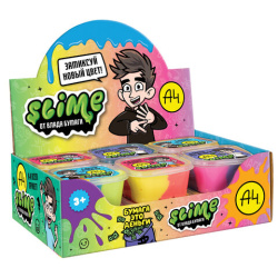 Слайм (лизун) "Slime ВЛАД А4" АССОРТИ, 60 г, шоубокс, 3 вида, SLM068