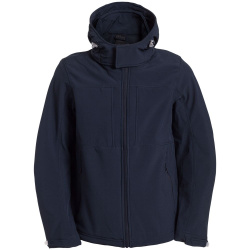 Куртка мужская Hooded Softshell темно-синяя, S–2XL