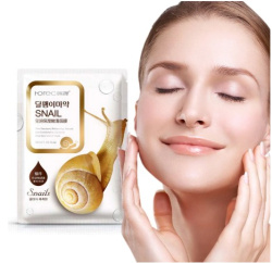 Тканевая маска для лица ROREC серии "Natural Skin Care Mask" Bioaqua, 30 гр  ROREC "Snail Natural Sk