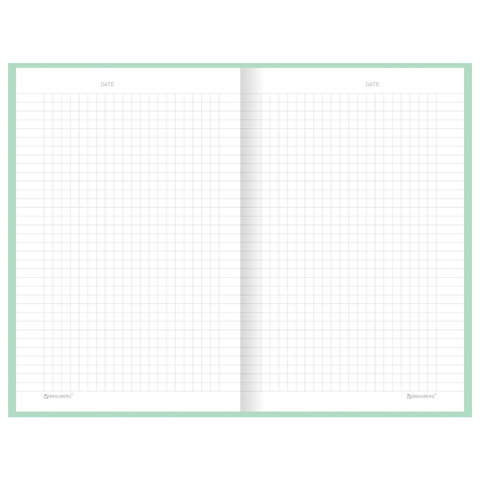 Блокнот А5 134х206 мм, 80 л., твёрдый, клетка, BRAUBERG "Minimal", мятный, 116443