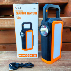 Многофункциональный кемпинговый фонарь – светильник Solar energy camping lantern F-911 (зарядка USB+солнечная батарея, 6 режимов работы, режим Powerbank)