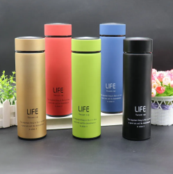Термос - бутылка Life Vacuum Cup с ситечком / Матовый термос 500 мл. нержавеющая сталь