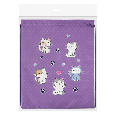 Мешок для обуви BRAUBERG KIDS, с петлей, 42х34 см, "Playing kittens", 272413