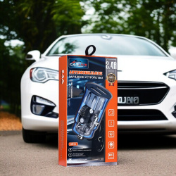 Автомобильное зарядное устройство Carlive CR13, выходной ток 5V/2.4A, 2 USB-порта, мощность 12 Вт, синий / Быстрая зарядка в дороге для двух устройств одновременно