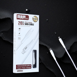 Кабель USB MRM PD88L USB Type-C-L, длина 1200мм, ток 3.1А, мощность 20Вт, белый / Быстрая зарядка и надежная передача данных