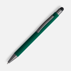 Ручка шариковая Atento Soft Touch со стилусом, зеленая, 14,2х1 см